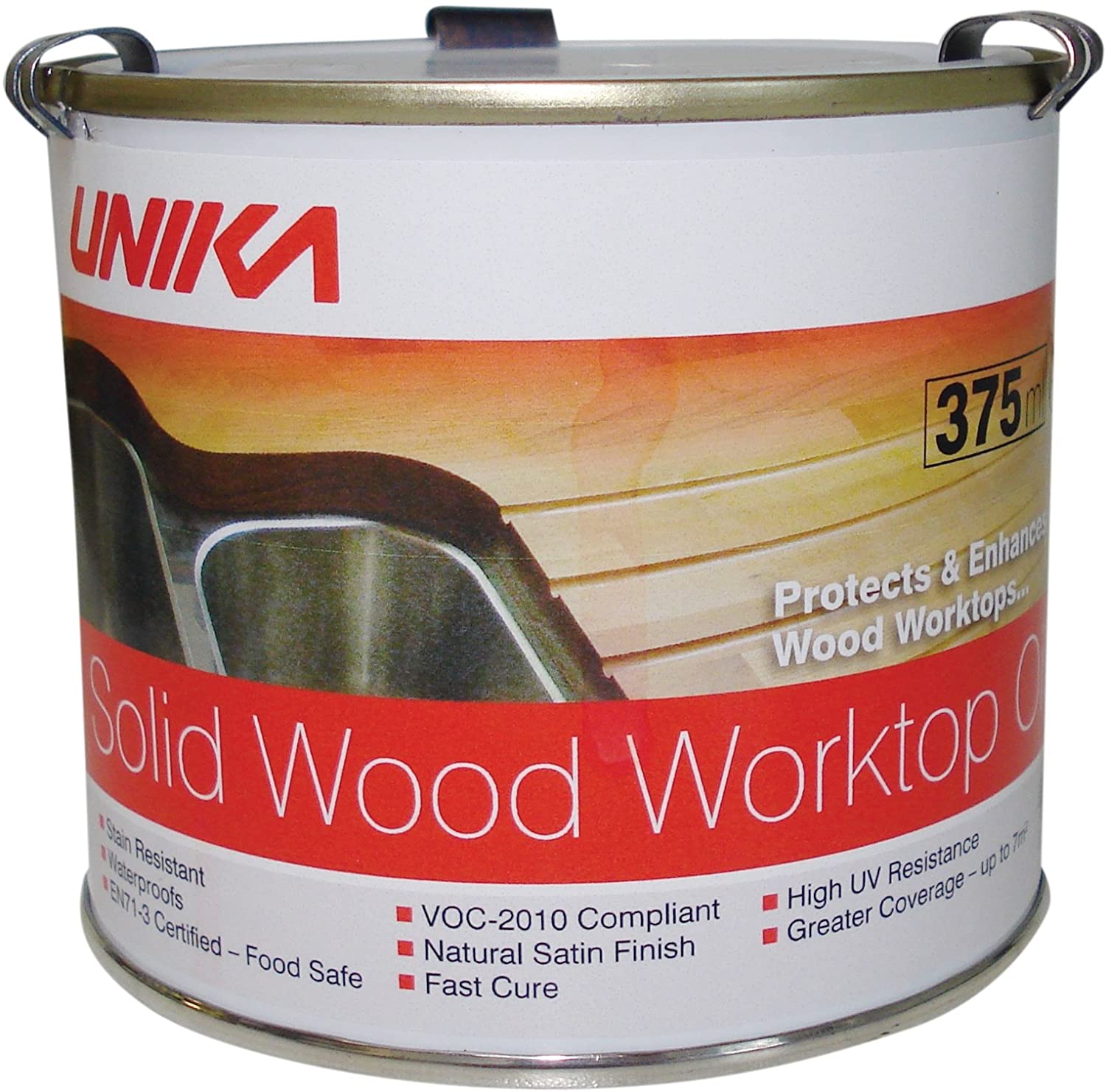 Unika SWWOIL375ML-AZ Solid Wood Worktop Oil, Multi-colour, 375ML