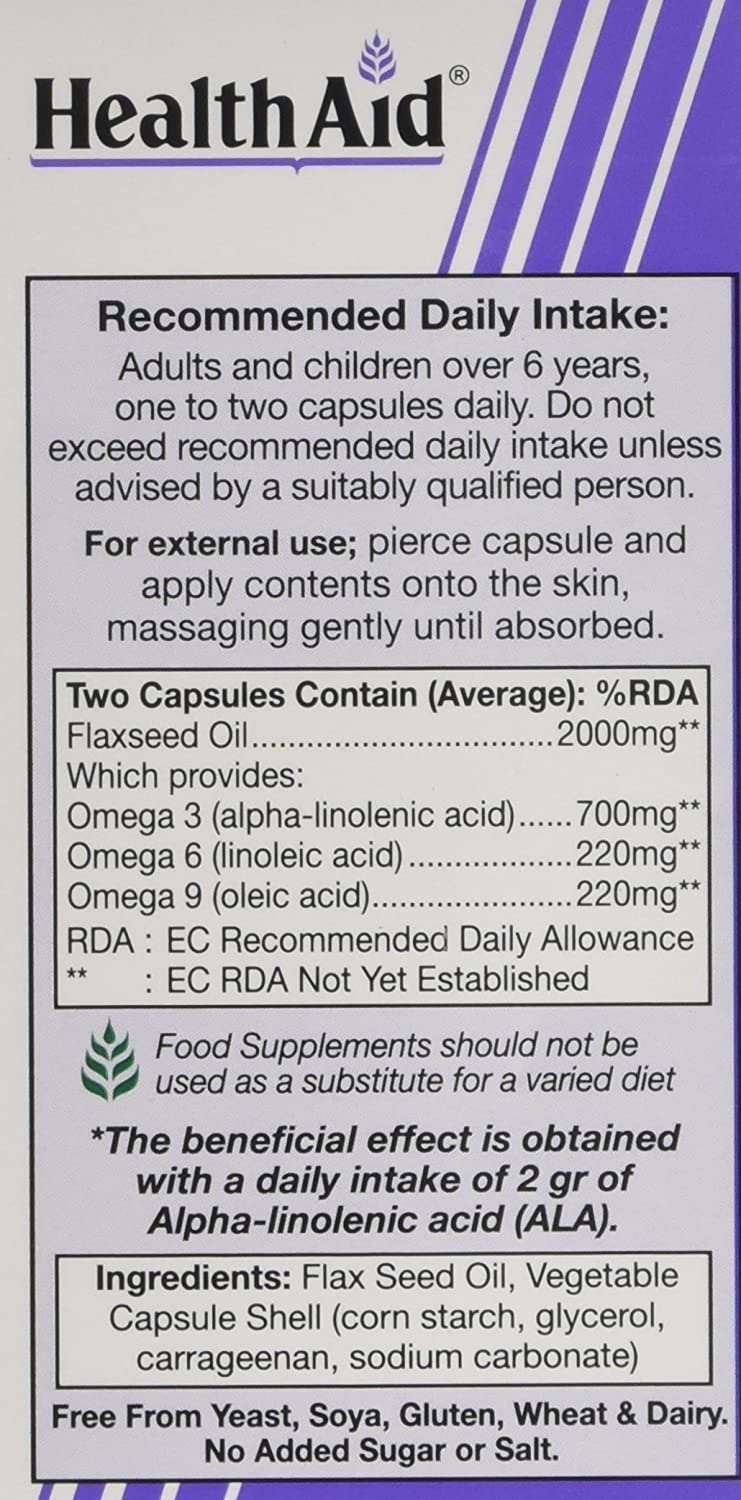 HealthAid Vegan Omega 3-6-9 Capsules - 60 Capsules, 60 count (Pack of 1) - Image 2