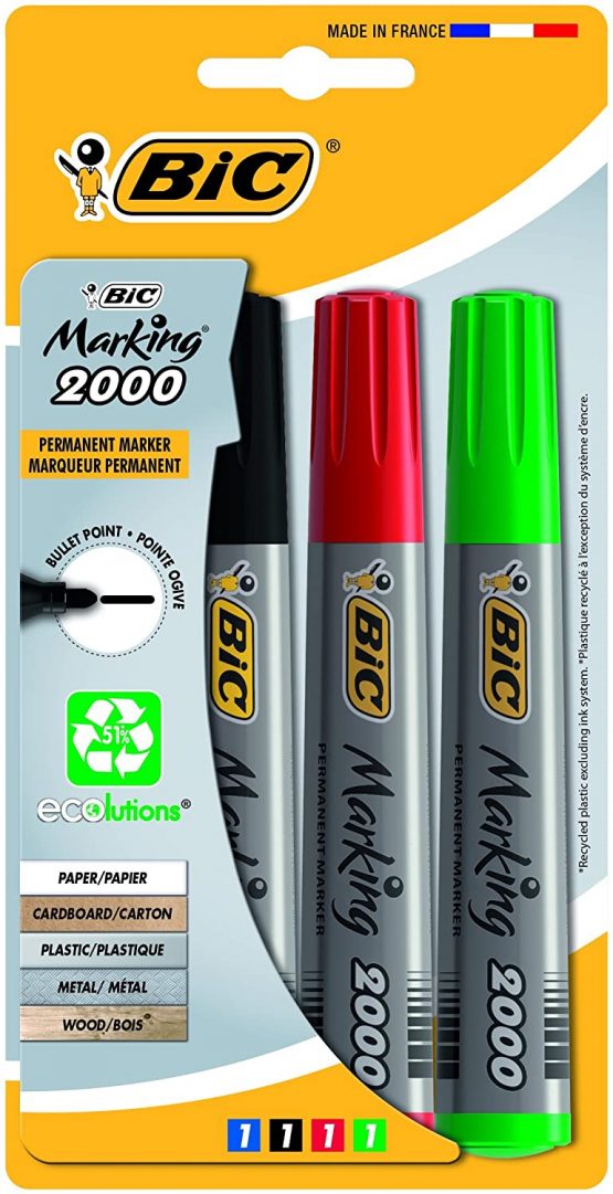 Bic TS-140401 Marking 2000 Bullet Tip Permanent Marker, Pack of 4