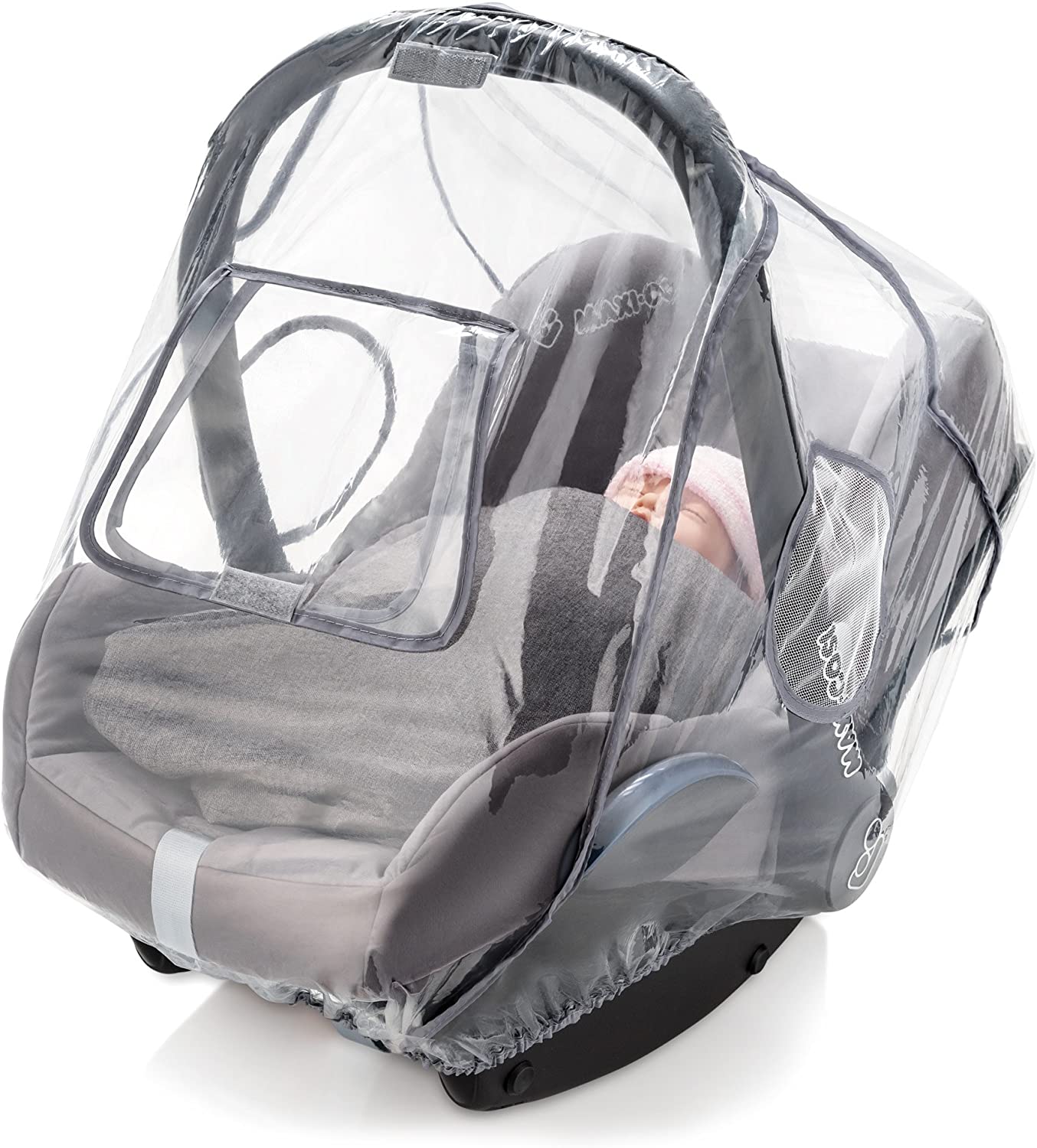 ZAMBOO Universal Car Seat Rain Cover with Quick-Access Window (to fit Maxi COSI/Cybex/Graco/Joie/Nuna e.g.) - Image 2