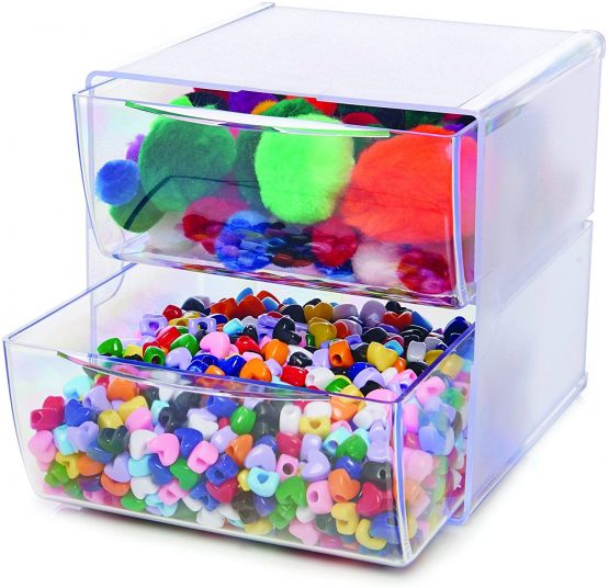 Deflecto DE350101 2-Cube Storage Box with Drawers - Image 2