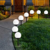 FLOWood LED Solar Garden Light, Solar Globe Lights Outdoor Globe Stake Light Garden Path Lighting for Garden Cold White 8 Pack