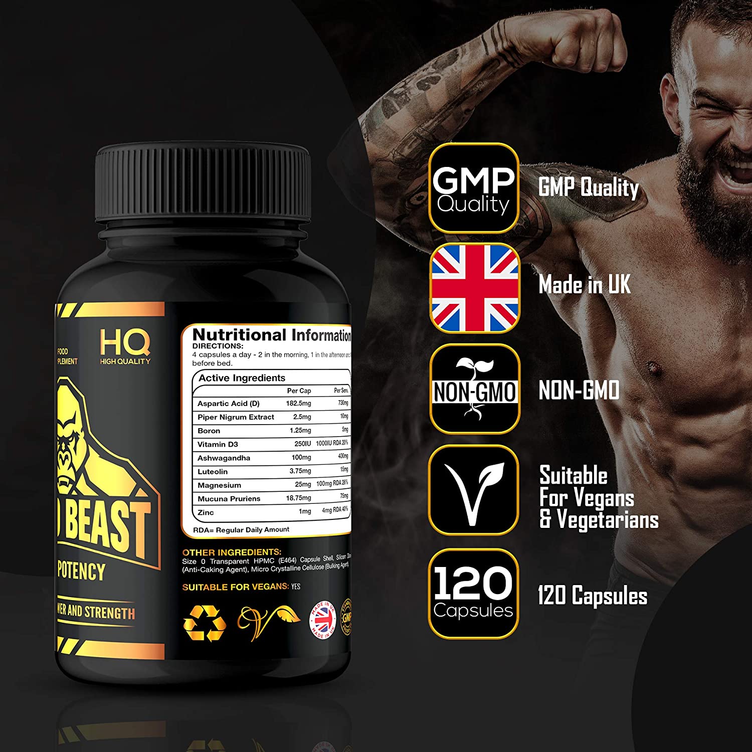 Test Booster for Men, 120 count (Pack of 1) - Image 2