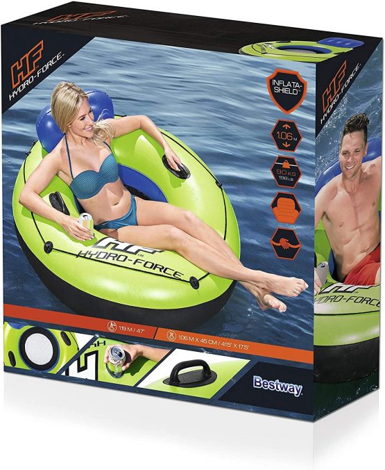 Bestway 43108 BW43108-20 Hydro-Force Whitecap Rider River Tube, Inflatable Rubber Ring, Green - Image 3