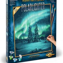 Schipper MNZ - Polarlichter 609130813 Numbers 40 x 50 cm Polar Lights Adults with Brush and Acrylic Paints, Multicoloured