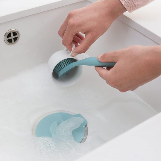 Brabantia 117602 Dish Brush with Suction Cup Holder, Mint, 11 x 23.5 x 6 cm - Image 2