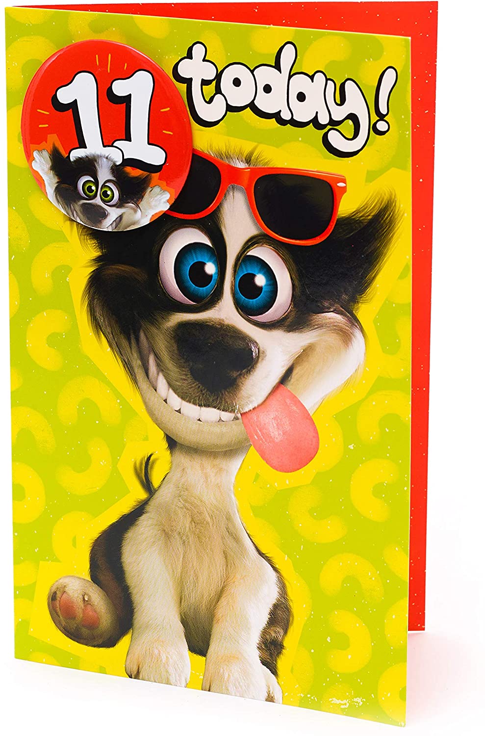 UK Greetings 11th Birthday Card for Him/Friend - Wacky Dog Design, Multi, 159 mm x 159 mm - Image 3
