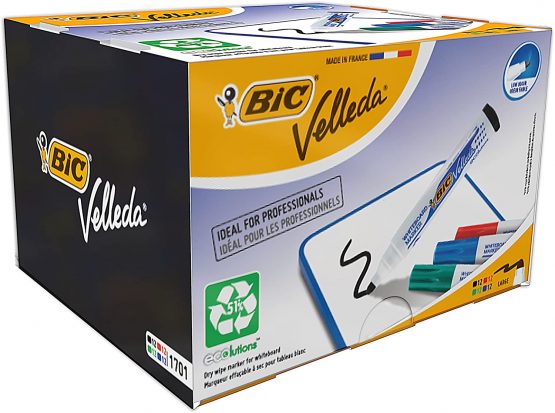 BIC Velleda 1701 ECOlutions Whiteboard Pens - Assorted Colours, Classpack of 48