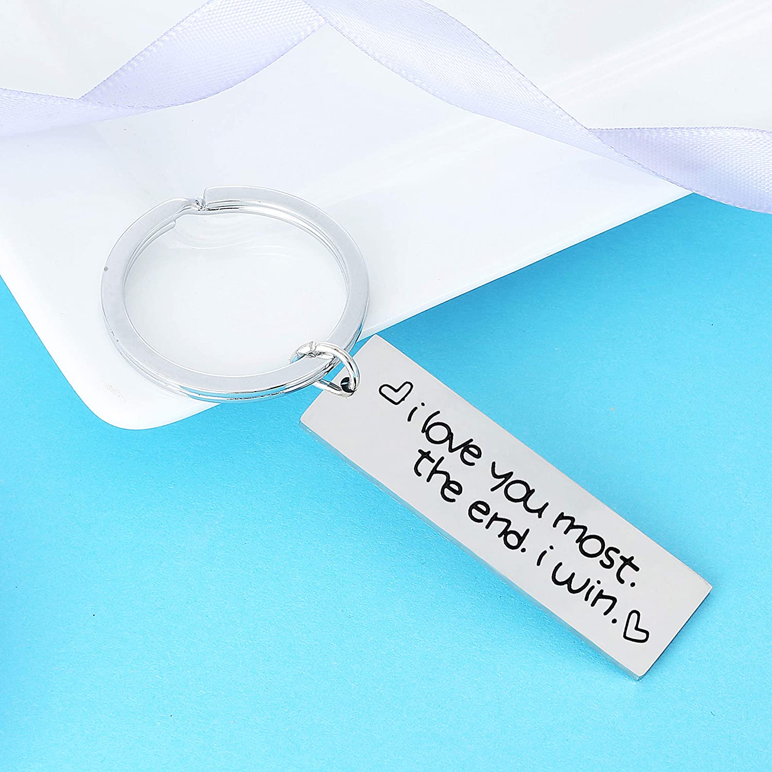Nimteve Couples Gifts Husband Keyring Valentines Day Gifts for Him Her Boyfriend Gifts Anniversary Keyring Girlfriend Gifts (I Love You Most) - Image 3