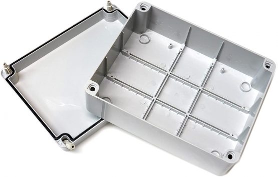 Junction Box with hinged lid Cover Door 240mm x 190mm x 90mm Waterproof IP56 PVC Plastic Adaptable Enclosure Outdoor Lighting Cable Electrics Connection - Image 4