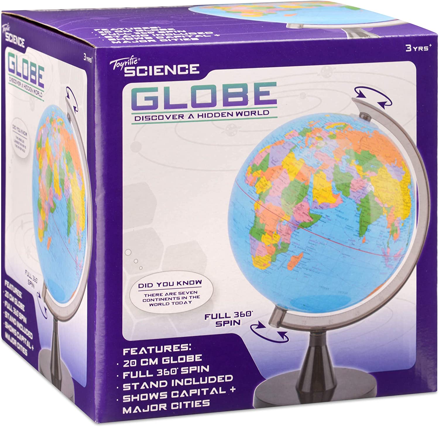 Toyrific World Globe for Kids Educational Rotating World Children Map with Stand for, Small, 20cm, multi - Image 4