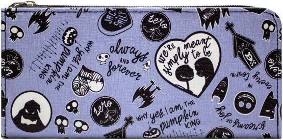Nightmare Before Christmas Jack and Sally Forever Coin and Card Clutch Purse Purple - Image 2