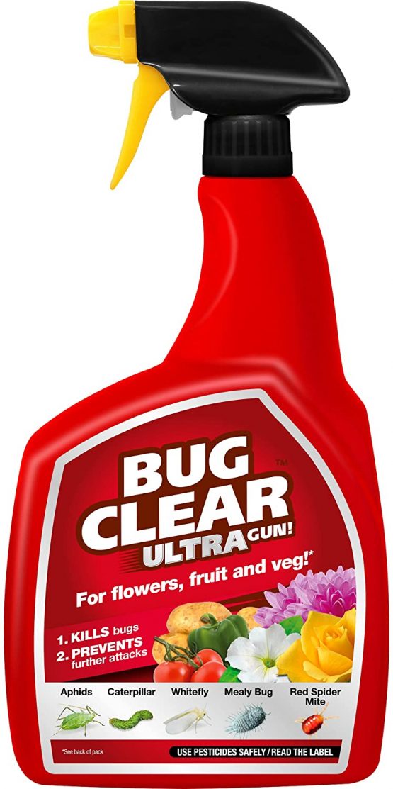 Miracle-Gro 18981 BugClear Ultra Gun, 1 Litre, Clear Bugs, Pests and Major Insects from Flowers, Fruit and Veg Plants
