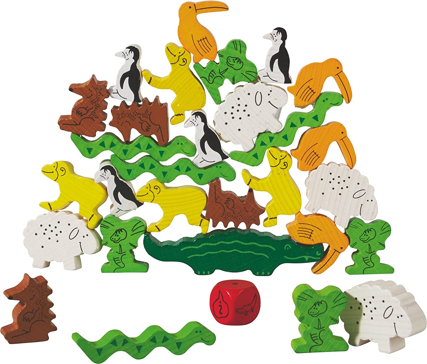 HABA Animal Pyramid, Stacking Game for 2-4 Players Ages 4+, with Wooden Animal Figurines, Also Playable in Solo 3478 - Image 2