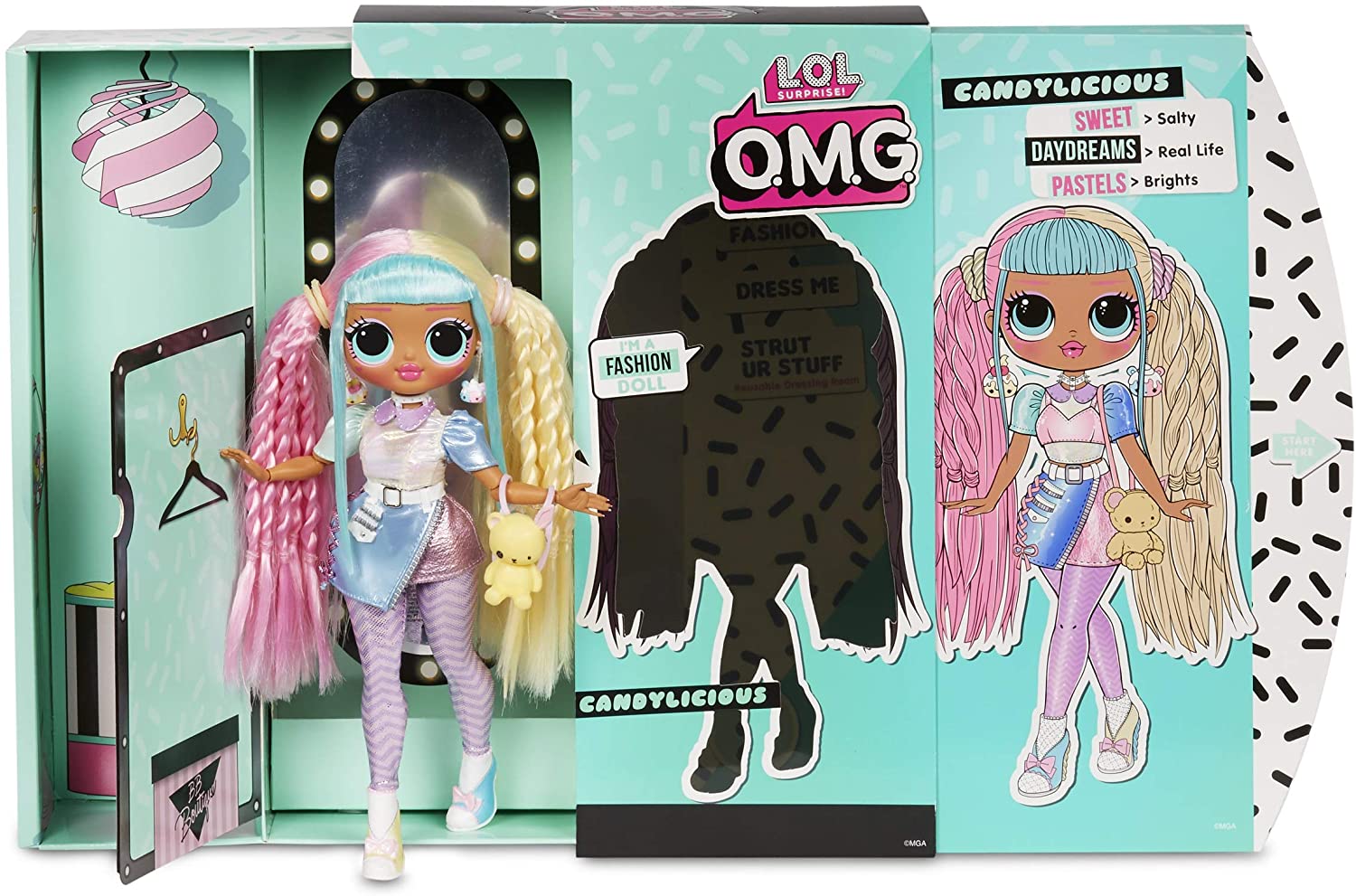 L.O.L Surprise! 565109E7C O.M.G. Candylicious Fashion Doll with 20 Surprises, Multi, Multi-coloured, 12.25 inches - Image 4