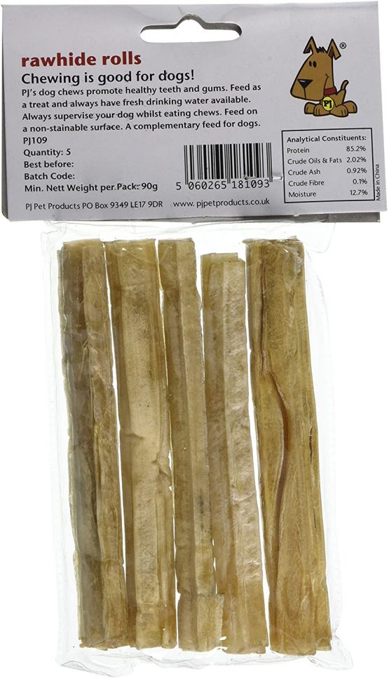 PJ Pet Products Rawhide Pressed Rolls 125 x 15 mm (10 packs x 5 rolls,Total 50 pieces) - Image 2