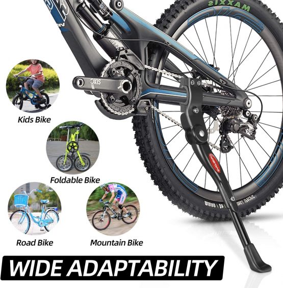 Crislove Bike Kickstand, Height Adjustable Bike Stand, Suitable for Mountain Bike, Road Bike, Kids Bike, Foldable Bike, Compatible for Bicycle With Wheel Diameter of 24-28 Inches - Image 4