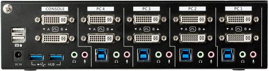 StarTech 4 Port Dual Monitor DVI KVM Switch - Dual Screen Display Compact USB KVM Switch with Integrated USB 3.0 Hub & Audio - Dual View KVM - Dell HP Apple Lenovo - TAA Compliant (SV431DD2DU3A) - Image 4