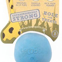 Beco Dog Ball - Eco Friendly Natural Rubber Hollow Chew Toy for Dogs - Extra Strong - Small - Blue