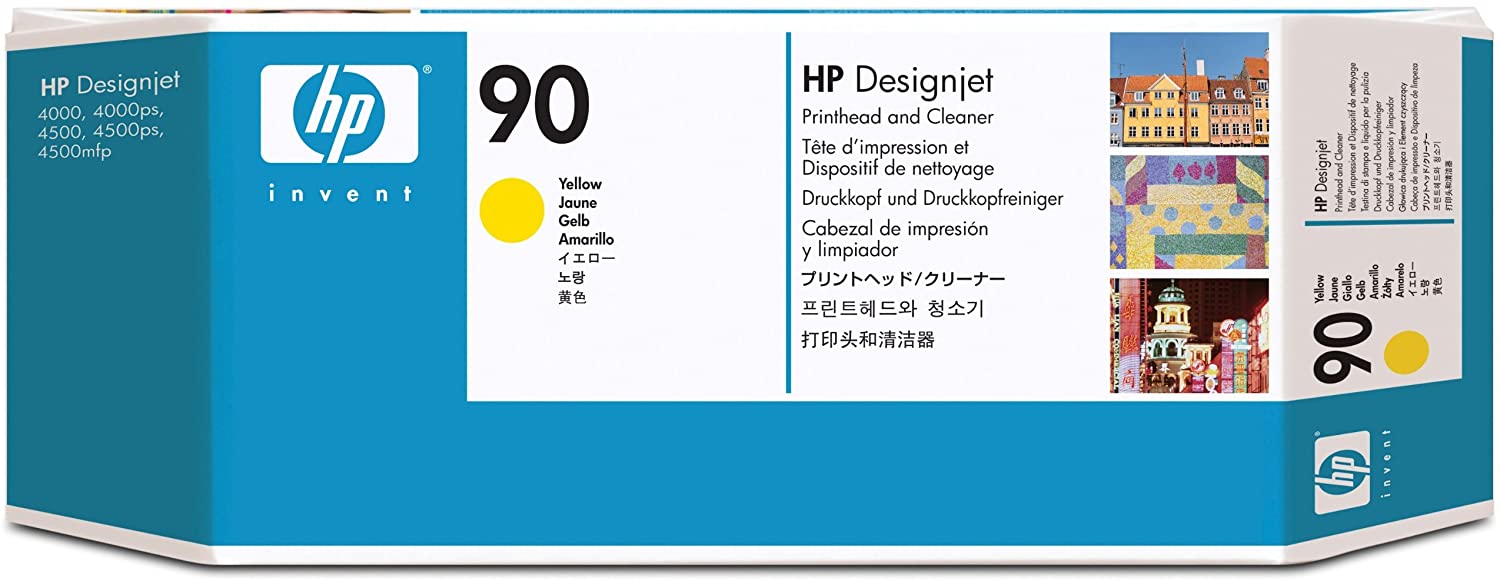 HP 90 - C5057A - 1 x Yellow - Printhead with cleaner - For DesignJet 4000, 4020, 4500, 4520, DesignJet Scanner 4520