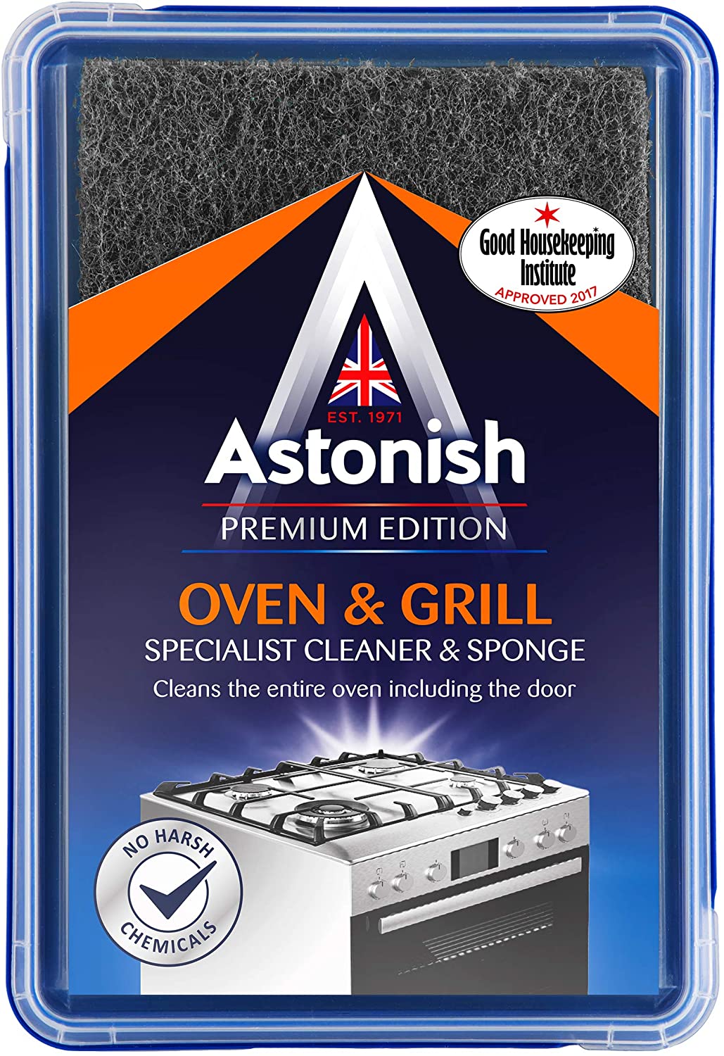 Astonish Premium Edition Oven & Grill Cleaner & Sponge 250g, Multi-coloured, 250 g (Pack of 1)