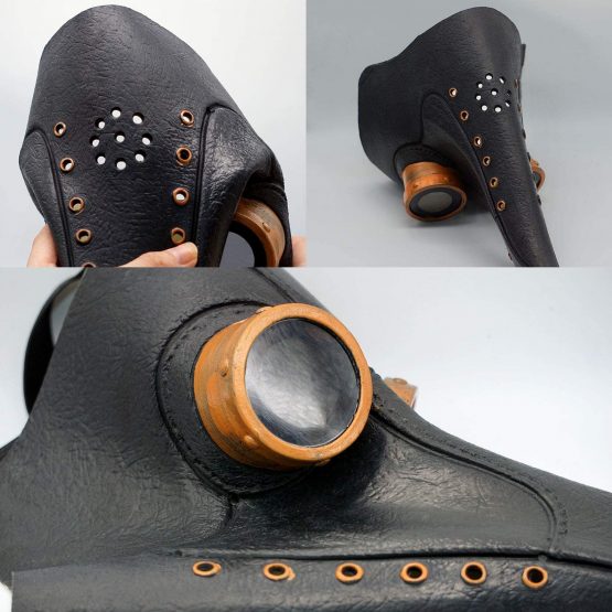 Creepy Party Plague Doctor Mask Black Rivet Long Nose Bird Beak Steampunk Masks Costume Props for Masquerade Halloween Party Carnival Cosplay - Image 4