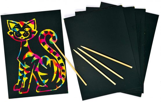 Baker Ross EV571 Scratch Art Doodle Sheets 21cm x 15cm Children's Drawing & Design Activities (Pack of 8) - Image 3