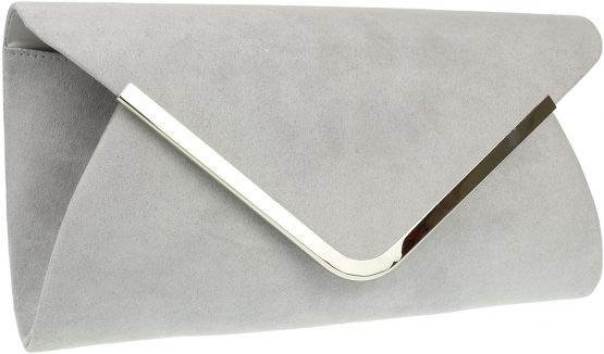 Girly Handbags Envelope Clutch Bag - Grey - Image 2