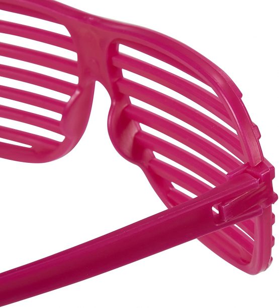 Party Sunglasses 36 Pack of Neon Color Plastic Slotted Shutter Shades 80s Party Favors Supplies Eye-wear Glasses Props in Yellow, Purple, Pink, Green - Image 2