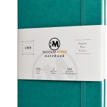 A5 Notebook, Lined - by Rhodium Mines®, (20.8cm x 13.1cm), Hardback | Premium 100gsm Thick Ivory Paper, Classic Ruled Writing Journal, Hardcover, PU Leather, (Turquoise)