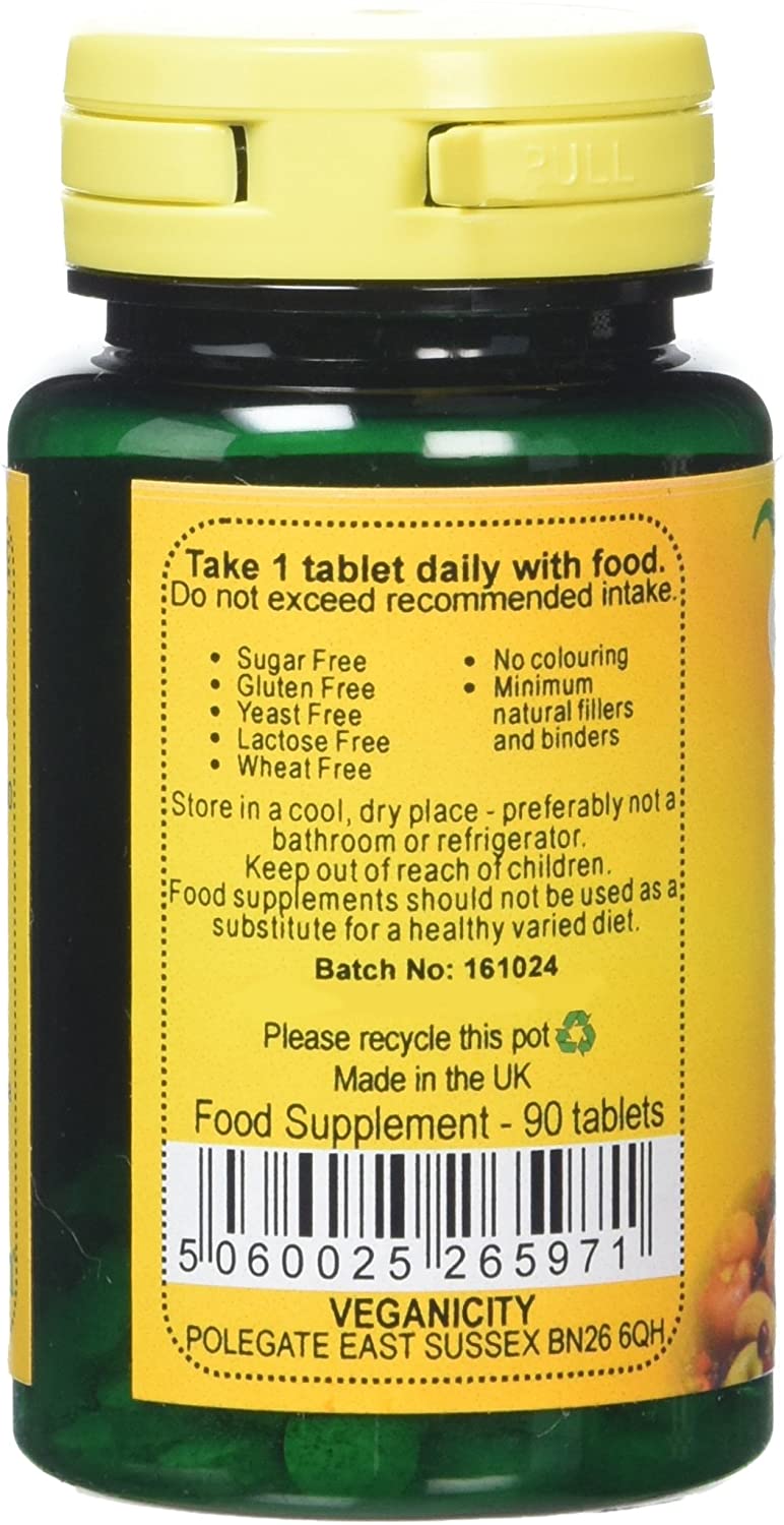 Veganicity B12 1000µg : High Strength Vitamin B12 Supplement : 90 Tablets, in a Planet-Friendly 99% Recycled Pot - Image 2