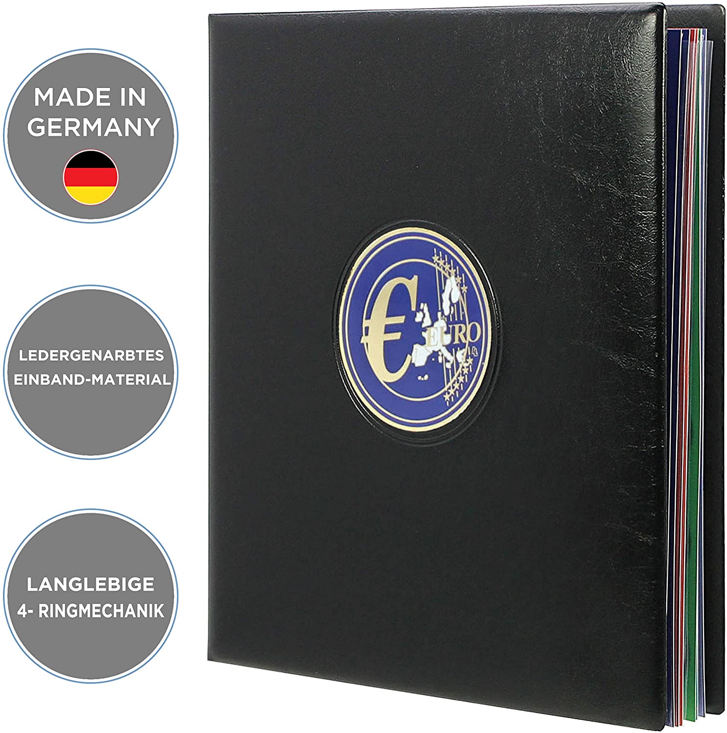 SAFE Coin Album, Premium Euro Sets Collection with 6 Coin Sheets, Stores up to 30 Complete Coin Sets - Image 3