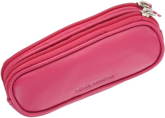 Ashlie Leather Double Spectacles Case 4301_21 Fuchsia