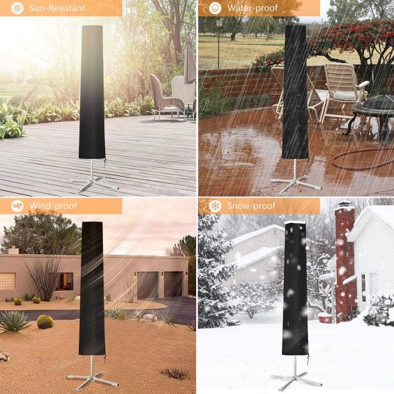 Dokon Parasol Cover with Air Vent, Waterproof, Anti-UV, Heavy Duty 600D Oxford Fabric Patio Umbrella Covers with Rod, Garden Parasol Cover for 9ft to 11ft Outdoor Umbrella (190x30/40/50cm) - Image 3