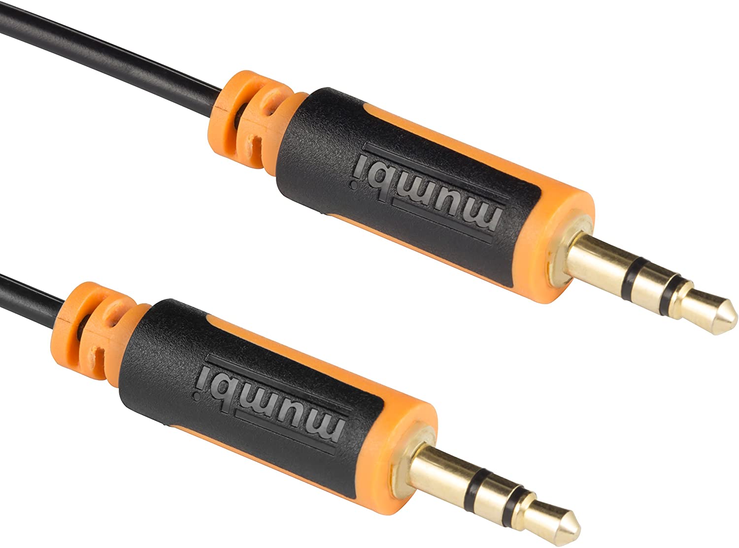 Mumbi 30 cm Gold-Plated 3.5 mm Male-to-Male Audio Cable for MP3 Player, Discman, Headphones, Stereo System, TV, Hi-Fi System