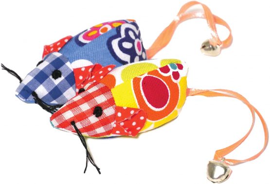 Rosewood Patchwork Mice Duo Cat Toy