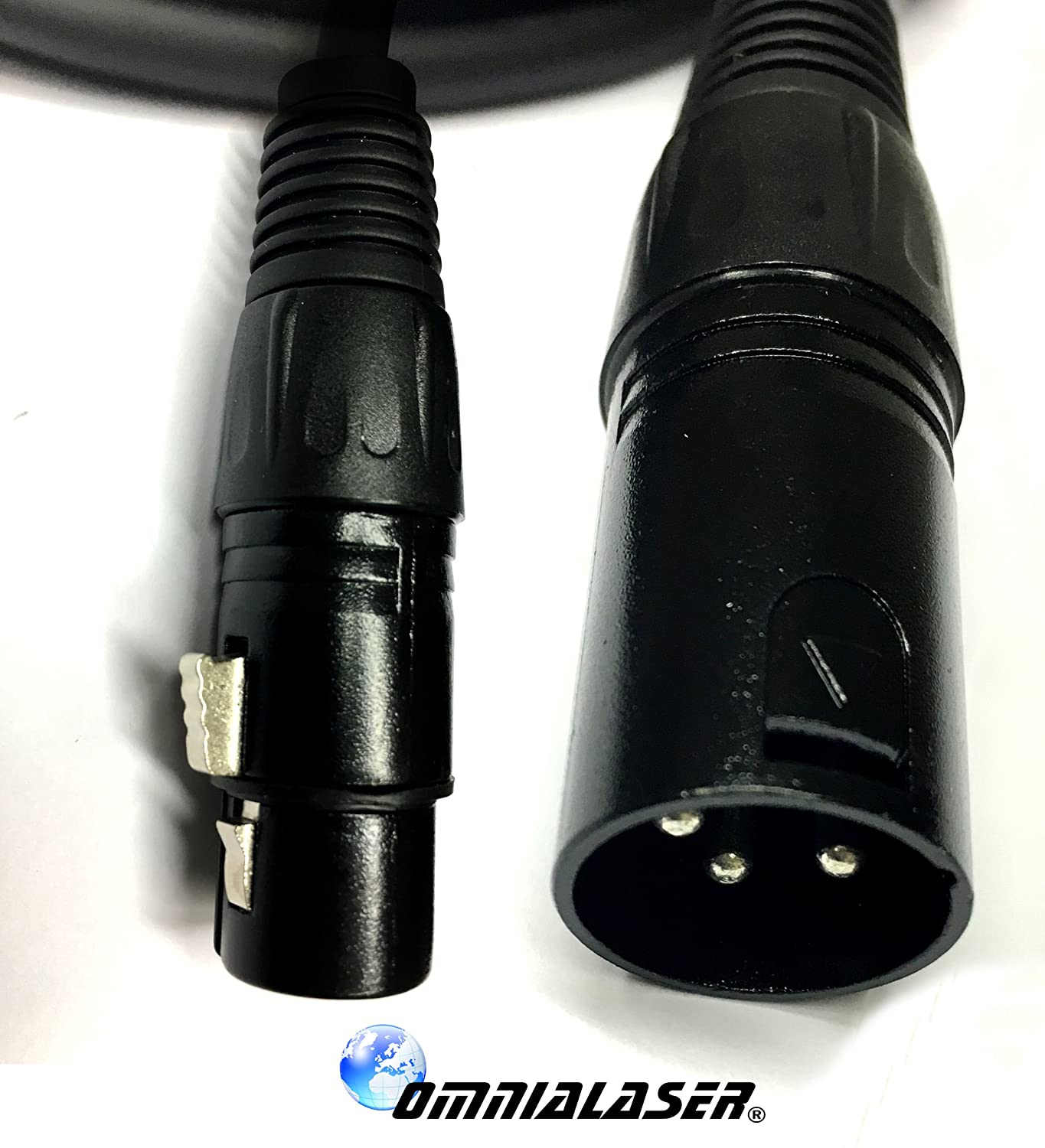 DMX Cannon XLR M/F Cable Profesional de Audio OmniaLaser XLR12MT-S 12 Metros Trenzado Revestido y equilibrado 
