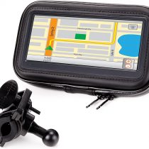 USA Gear Bike/Motorbike Handlebar Mount, Waterproof Weather Resistant 2-In-1 Design with 360 Degree Viewing and Touch Access - Compatible with Garmin Edge, Magellan eXplorist, TomTom Rider and More