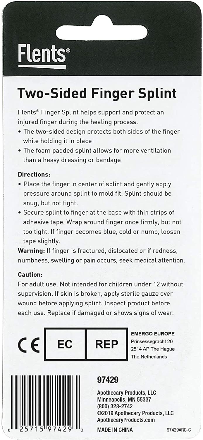 Flents Finger Splint, Two Sided Stainless Steel Finger Immobiliser, Value Pack of 3 Various Sizes, Assorted, 3 Count (Pack of 1) - Image 2