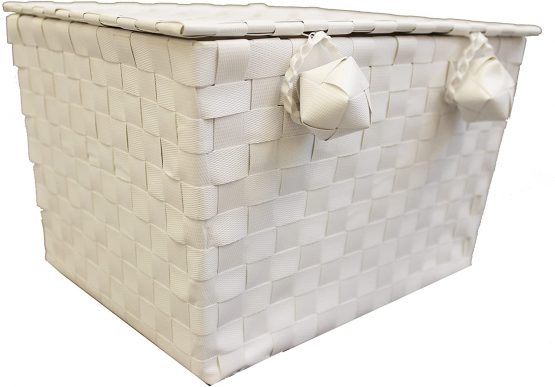 JVL Woven Lidded Storage Units, White, Set of 3 - Image 2