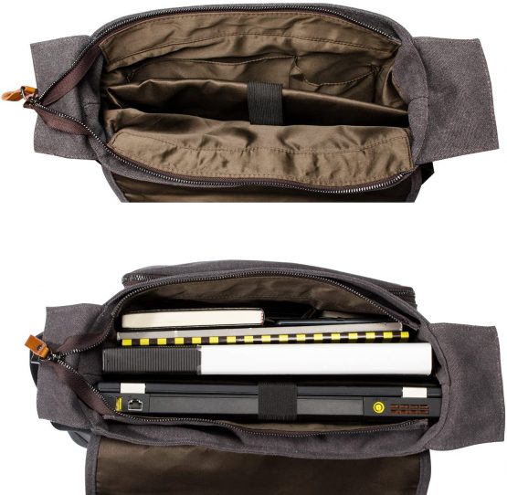 Estarer 13.3-14 inch Mens Laptop Messenger Bag,Work Satchel Shoulder Bag for MacBook Pro/MacBook Air/Surface Pro/Chromebook,Grey Computer Briefcase - Image 3