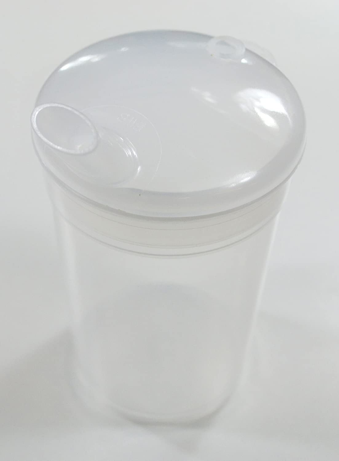 NRS Healthcare Feeding Cup Beaker and Lid with Wide Spout, White, 8 mm Spout