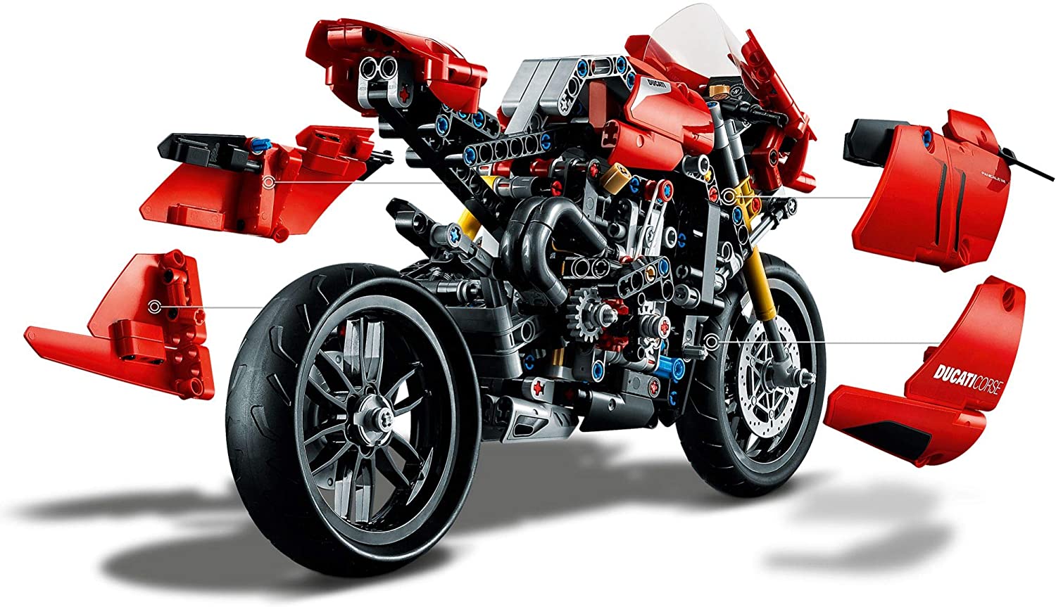 LEGO Technic Ducati Panigale V4 R 42107 Motorcycle Toy Building Kit (646 pieces), Build A Model Motorcycle - Image 3