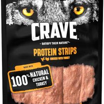 Crave Protein Strips Dog Treat, Turkey and Chicken, 7 x 55g