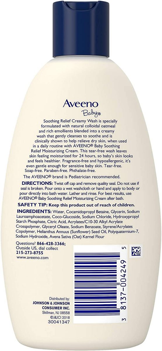 Aveeno Baby Soothing Relief 24 Hour Moisture Creamy Wash, 8 Fl. Oz. - Image 3