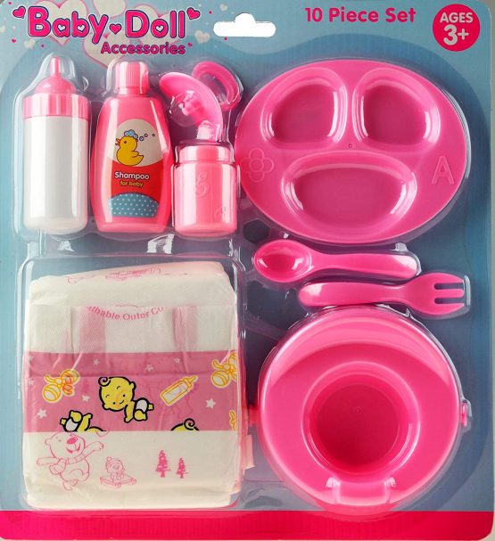 KandyToys Baby Doll Feeding & Changing Dolls Accessories Playset BigaMart