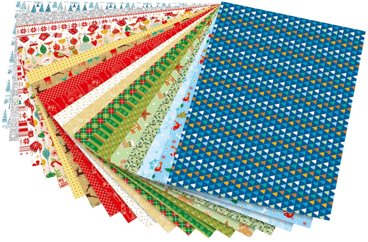 Baker Ross Christmas Patterned Card Pack for Children to Decorate for Craft Card, Christmas Stripes, 24 x 34 cm - Image 2