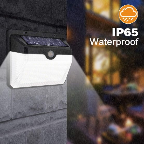iPosible Solar Lights Outdoor, Upgraded [ 2 Pack ] 60 LED Solar Powered Lights 270º Wide Angle Lighting 180° Sensor LED Wireless Waterproof Solar Security Lights Solar Wall Lights 3 Modes for Garden - Image 4