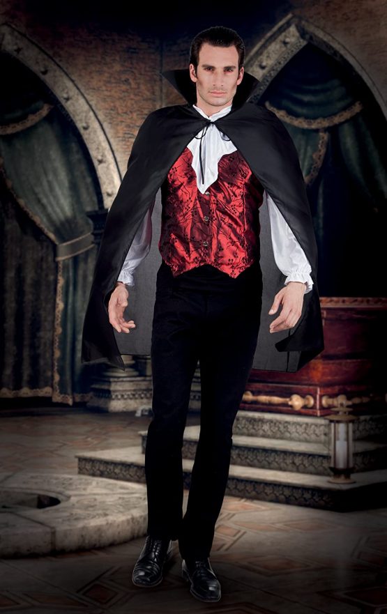 Boland 8236843 Bloodlust Vampire Cloak with Lapel (120cm), Black, One Size - Image 2