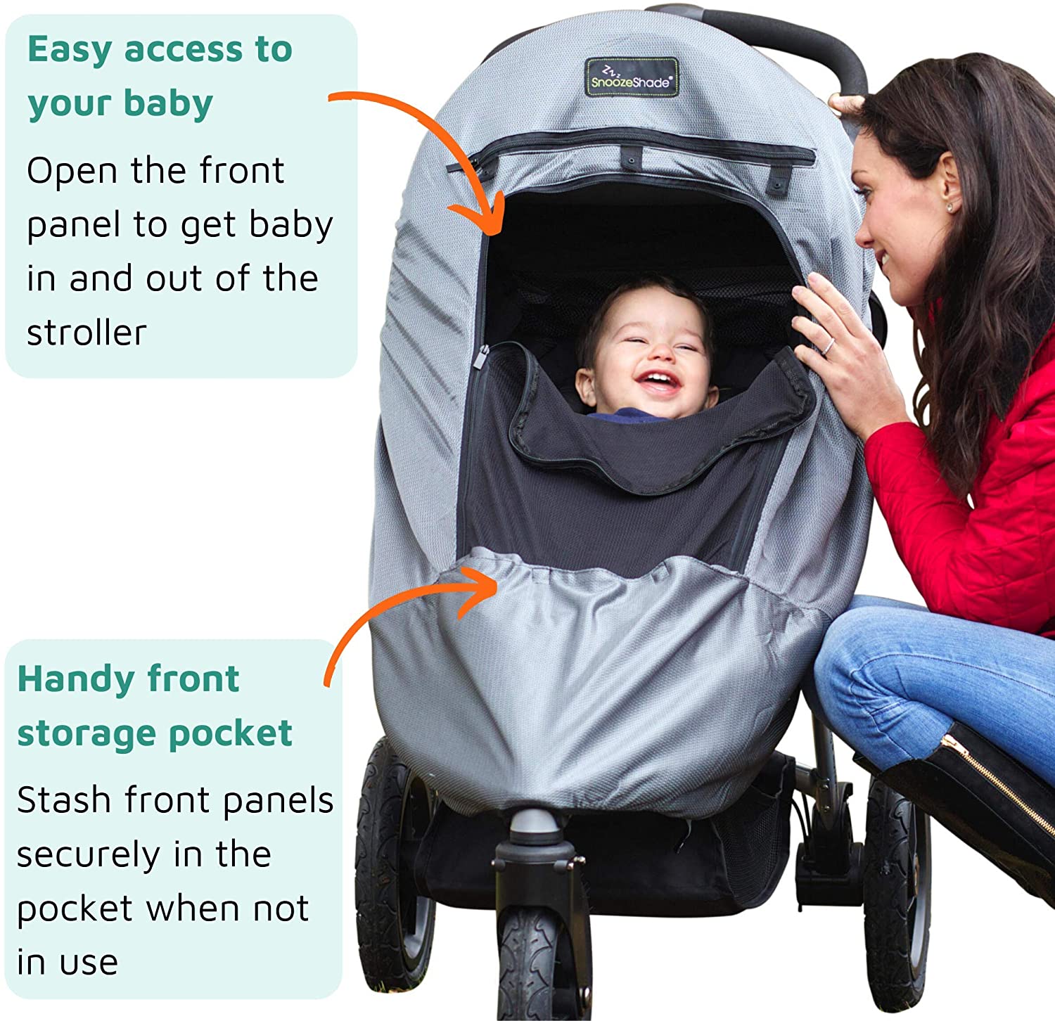 Snoozeshade Plus Deluxe (6m+) Baby And Toddler Buggy Sun Shade, Silver 